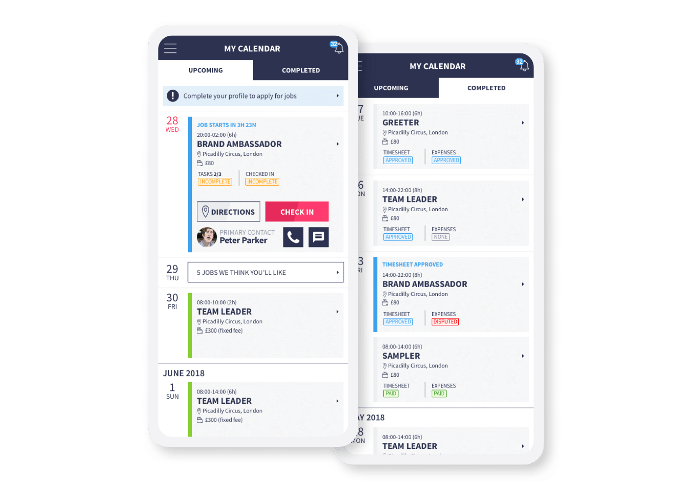 Job calendar