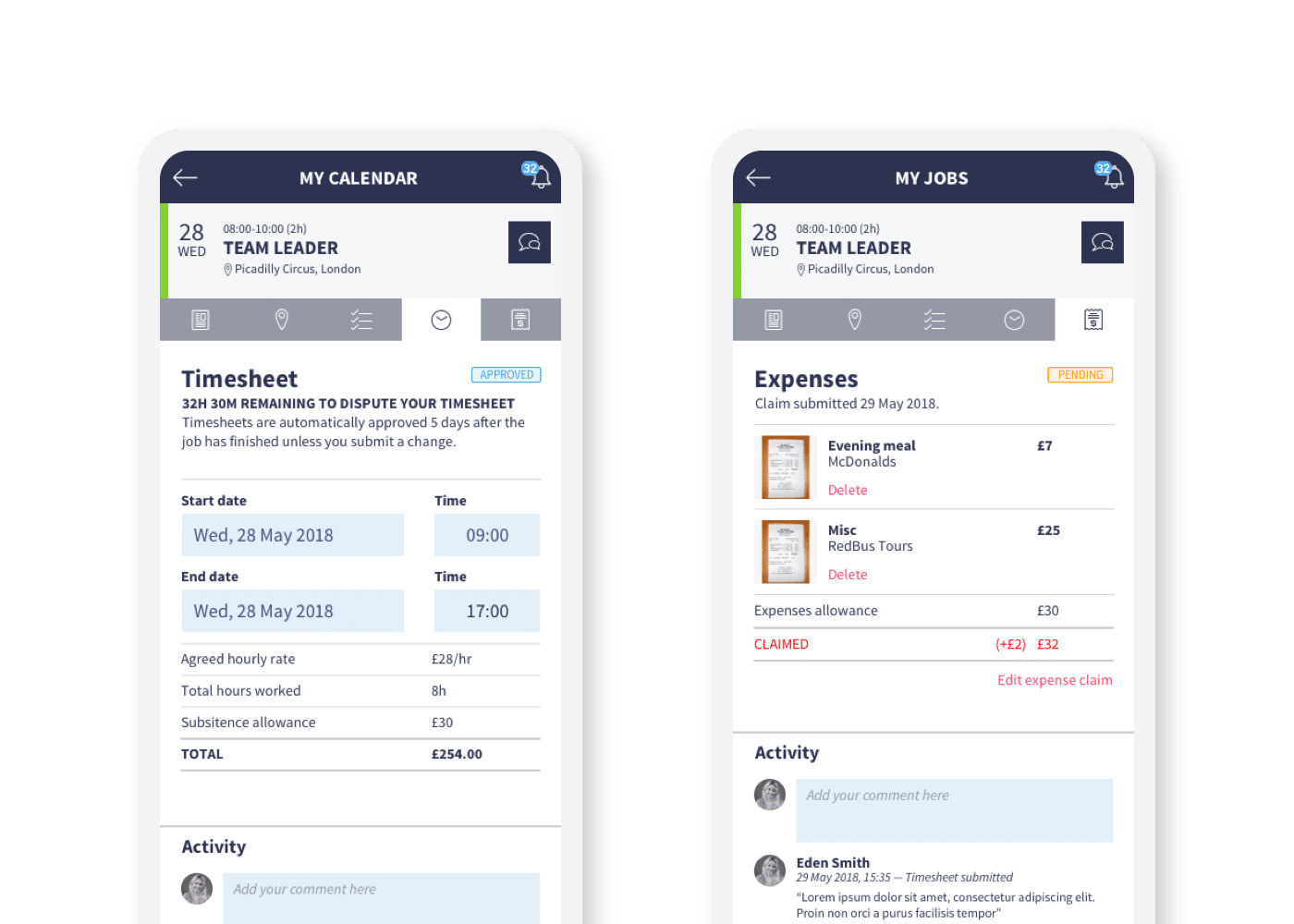 Manage timesheets and expenses