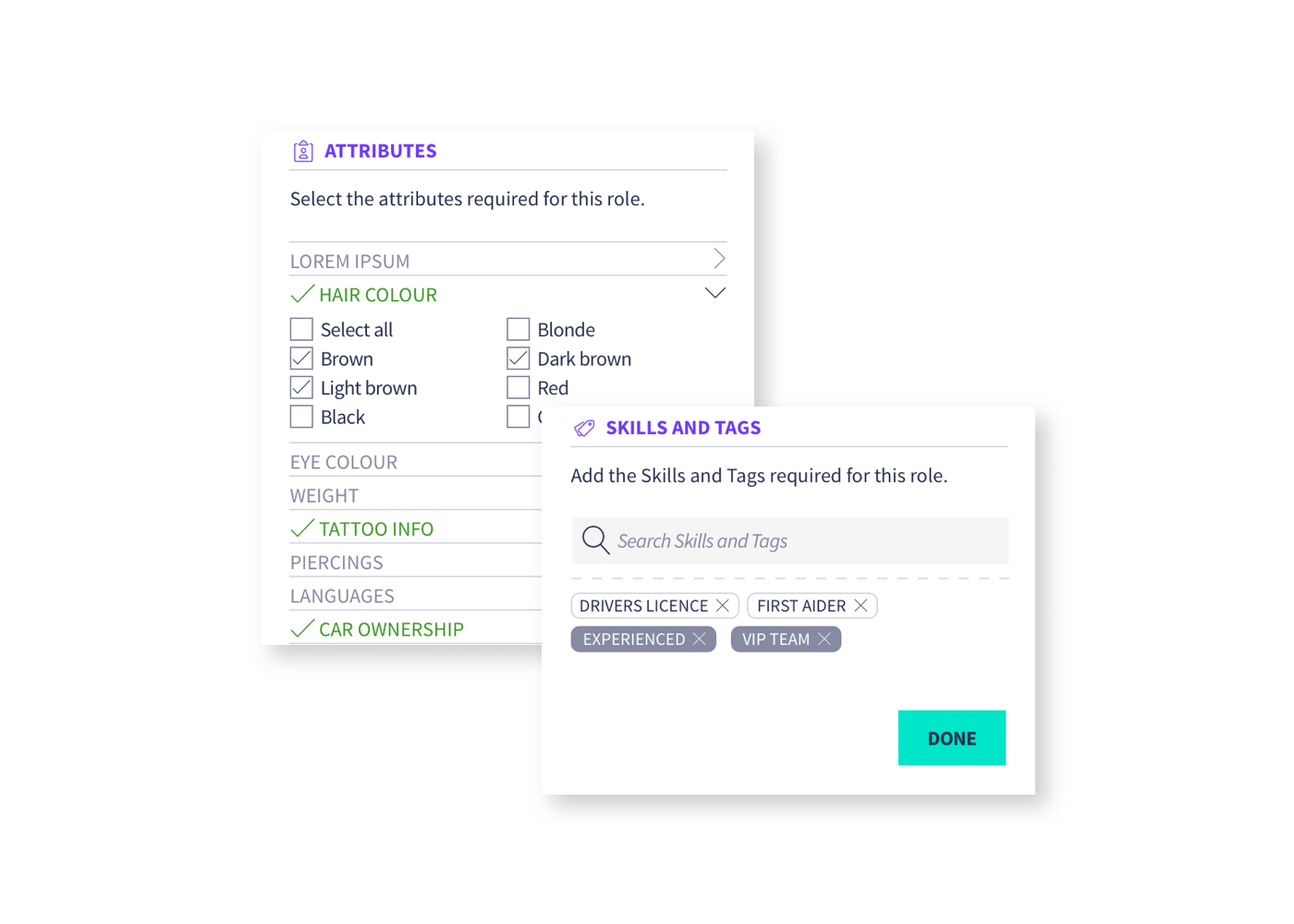 Set skills and attribute job requirements