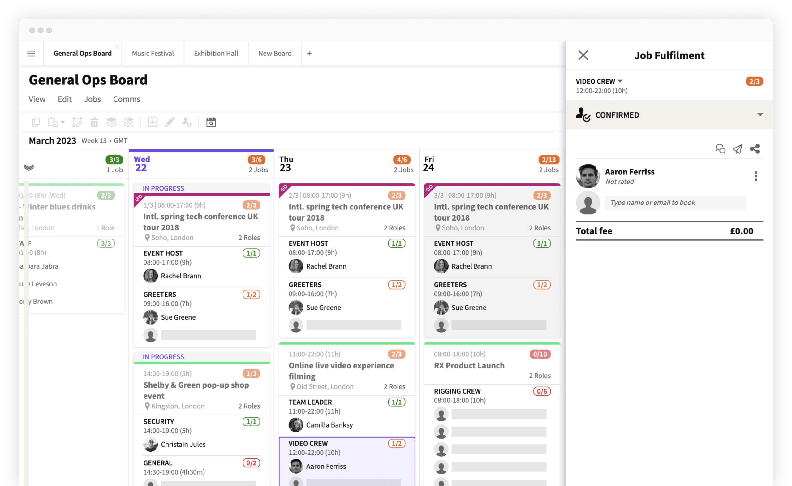 Intuitive UI for event schedules